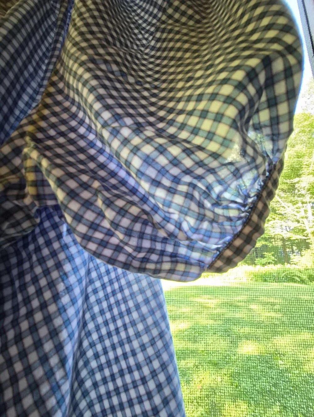 Doen June Top in Blue Gingham Cotton XXL (Retail $188)
